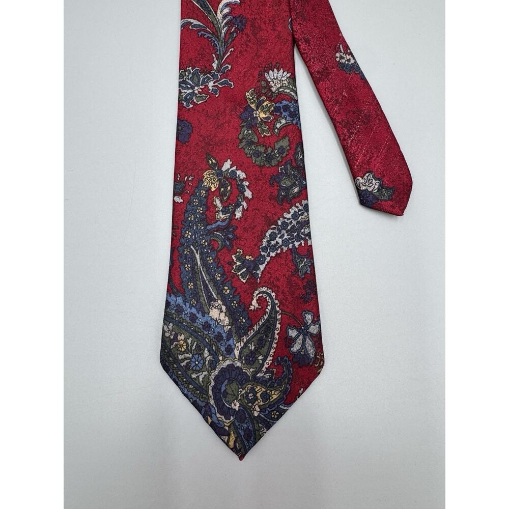 Don Loper Men's Vintage Necktie Neck Tie Red Paisley Designed 58” Total Length